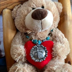 Big Beautiful Brown & Turquoise Concho Necklace